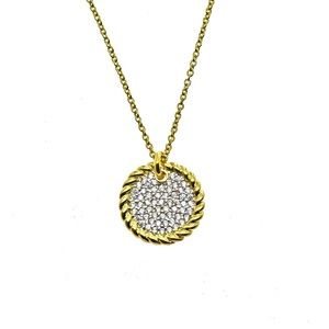 Pave pendant necklace